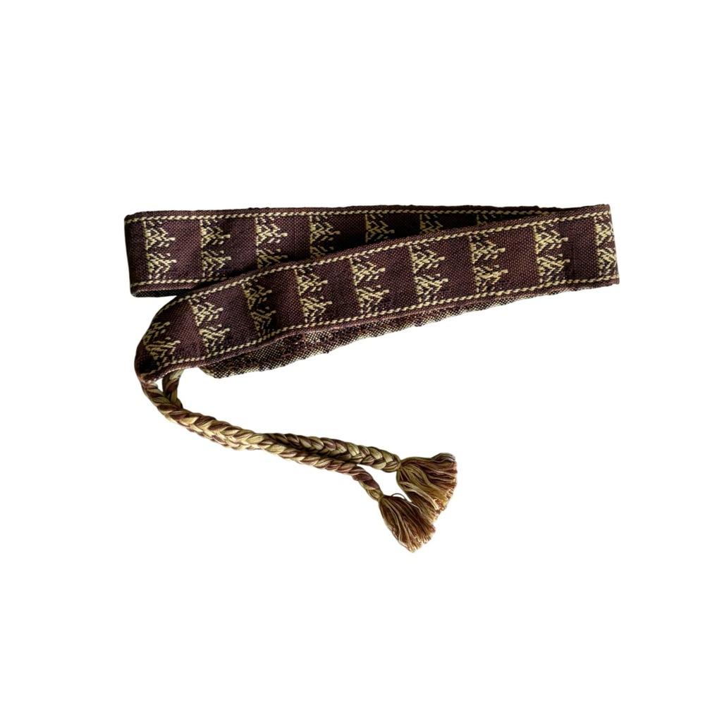 Madewell Sample Woven Guitar Strap Wrap Belt Brown Tan Knit